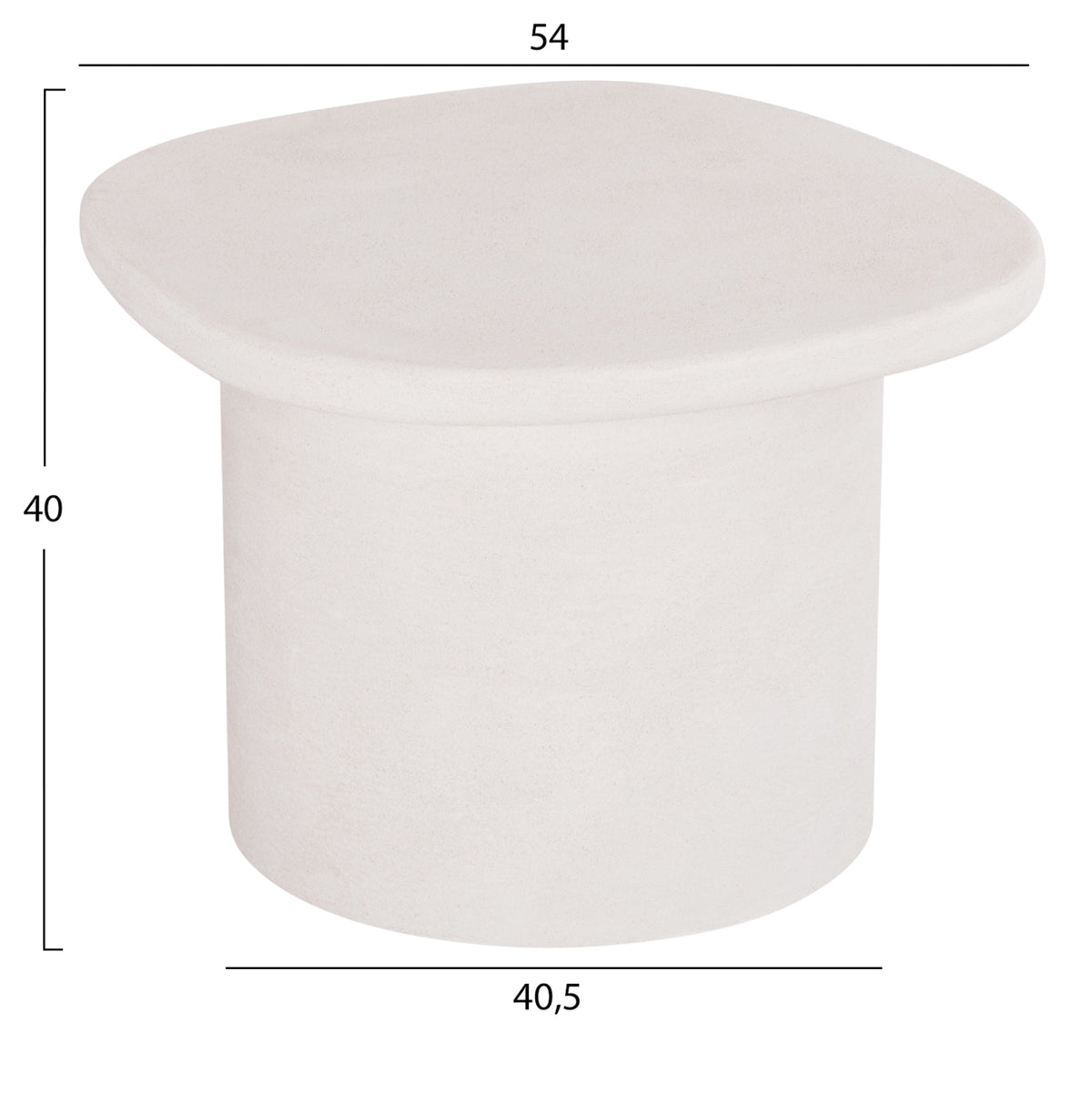 ΤΡΑΠΕΖΙ ΣΑΛΟΝΙΟΥ ΟΒΑΛ SANTORINI MDF ΣΕ ΥΠΟΛΕΥΚΟ ΧΡΩΜΑ 54x54,5x40