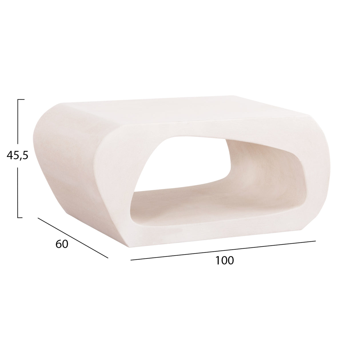 ΤΡΑΠΕΖΙ ΣΑΛΟΝΙΟΥ SANTORINI MDF ΣΕ ΥΠΟΛΕΥΚΟ ΧΡΩΜΑ 100x60x45