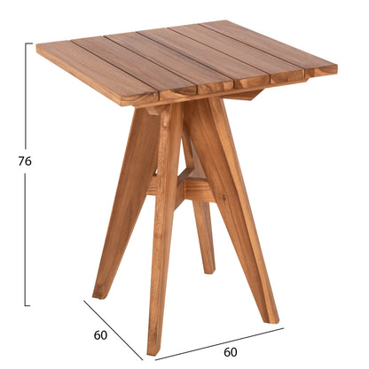 ΤΡΑΠΕΖΙ ΤΕΤΡΑΓΩΝΟ LEO ΜΑΣΙΦ ΞΥΛΟ ΤΕΑΚ 60x60x75
