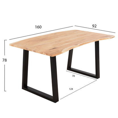 ΤΡΑΠΕΖΙ ΤΡΑΠΕΖΑΡΙΑΣ SOFIA SLIM ΜΑΣΙΦ ΞΥΛΟ ΑΚΑΚΙΑΣ 160x92x78