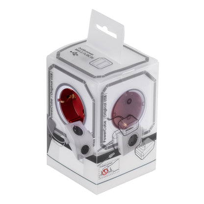 TRAVEL PowerCube PRO Certified 79634 Πολύπριζο 6 Θέσεων με 4 Πρίζες Ασφαλείας Childproof EU Schuko AC 220-240V & 2 Πρίζες USB Max 2.1A/DC 5V Μ7.5 x Π11.5 x Υ7.5 - Λευκό με Κόκκινο - Max Load 3680W/16A