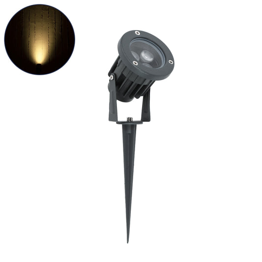 TREELIGHT-TZINA 90351 Σποτ Φωτισμού για Φυτά - Δέντρα με Βάση Κήπου / Καρφωτό LED 3W 330lm 10° DC 24V Αδιάβροχο IP65 Θερμό Λευκό 2700K Dimmable - Γκρι Ανθρακί - Μ10.5 x Π7.5 x Υ7.5