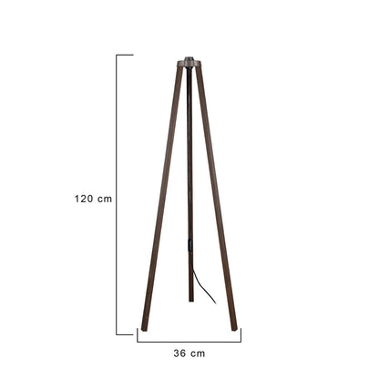 TRIPOD 203-0257 Μοντέρνο Επιδαπέδιο Φωτιστικό Μονόφωτο 1 x E27 IP20 Καφέ Ξύλο - Μ38 x Π38 x Υ120