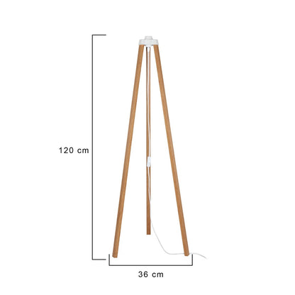 TRIPOD 203-0260 Μοντέρνο Επιδαπέδιο Φωτιστικό Μονόφωτο 1 x E27 IP20 Μπεζ Ξύλο - Μ38 x Π38 x Υ120