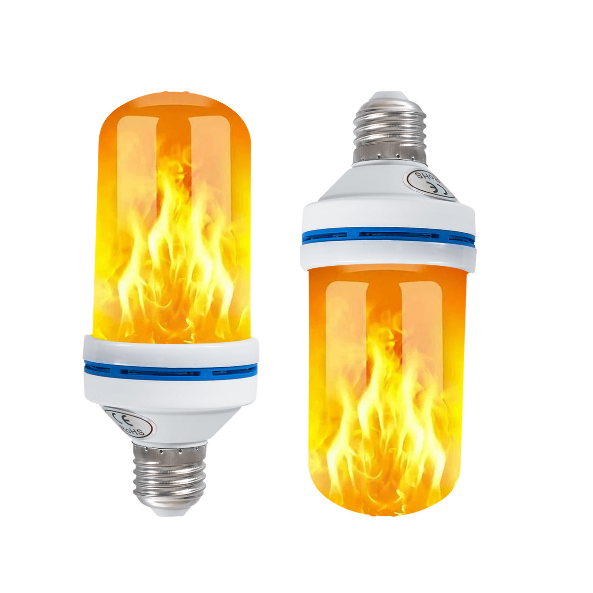 TUBATO 76075 Λάμπα E27 LED 9W 350lm 260° AC 220-240V IP20 Πορτοκαλί 1800K με Εφέ Φλόγας & Αναστροφή - Λευκό Γαλακτερό - Μ6 x Π6 x Υ15