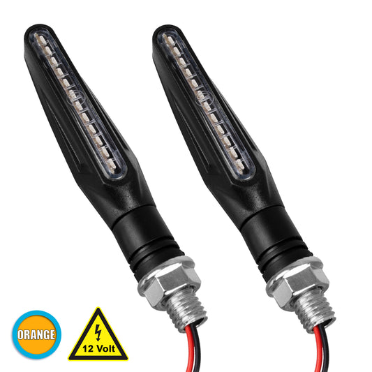 TURNLIGHT 81754 Φλας Μοτοσυκλέτας LED 2.5W/5W 150lm/300lm 120° DC 12V Αδιάβροχο IP65 Πορτοκαλί - Μ14 x Π2.3 x Υ1.9 - Πακέτο 2 Τεμαχίων