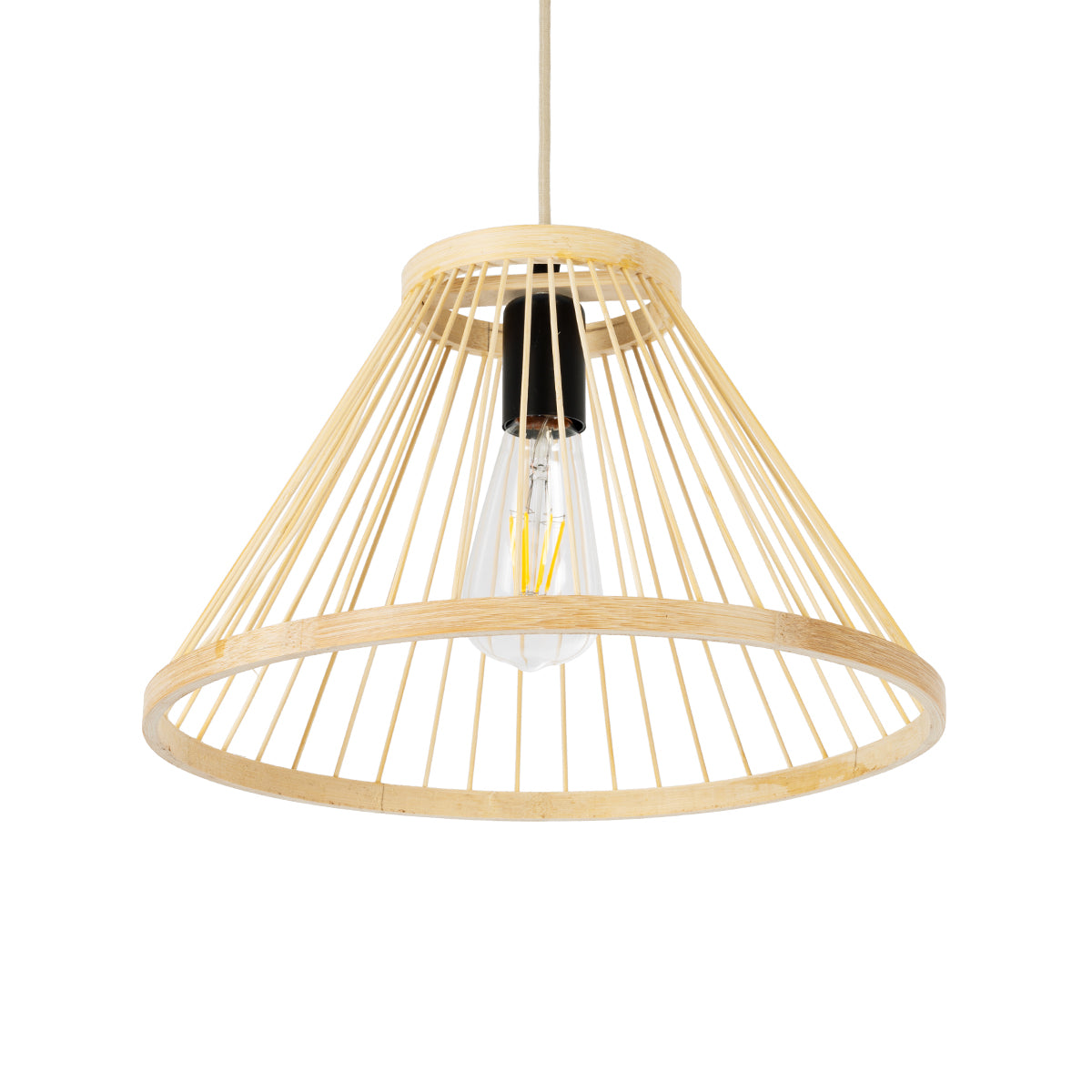 TYGEE 01930 Boho Κρεμαστό Φωτιστικό Οροφής με Ντουί 1 x E27 AC 220-240V IP20 - Μπεζ - Μ35 x Π35 x Υ22