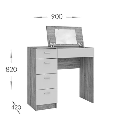 Τουαλέτα Tab Χρυσό Δρυς-Γραφίτη 90x42x82-110