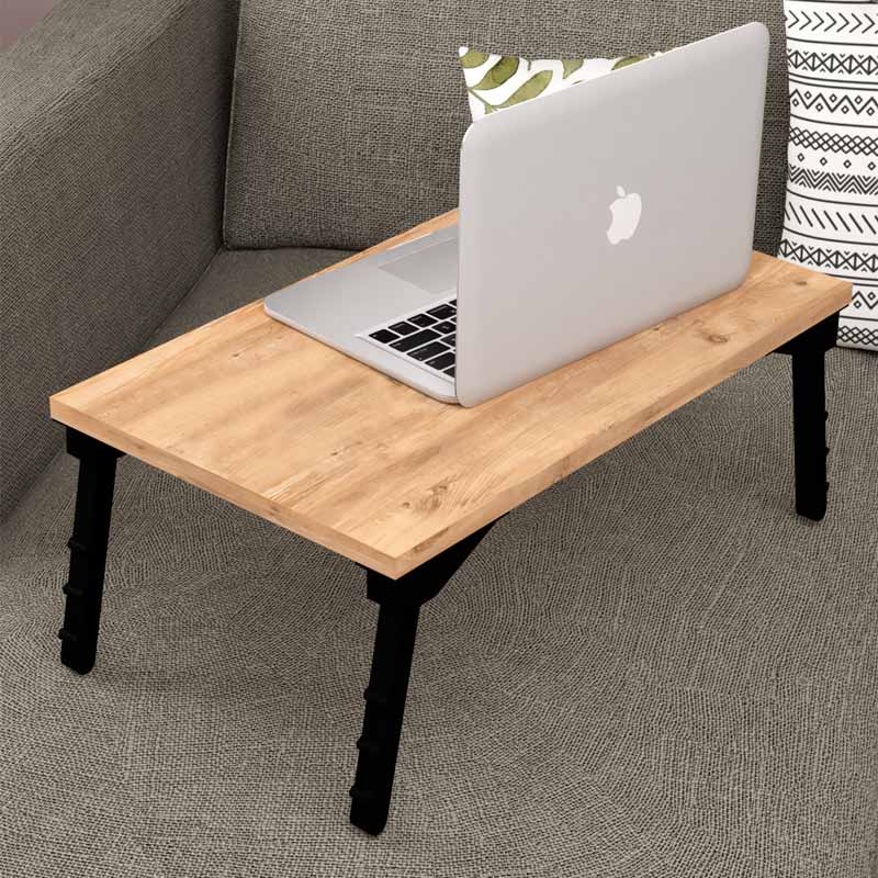 Τραπεζάκι Laptop Sidon από Μελαμίνη Χρώμα Pine Oak 60x35,5x23,5