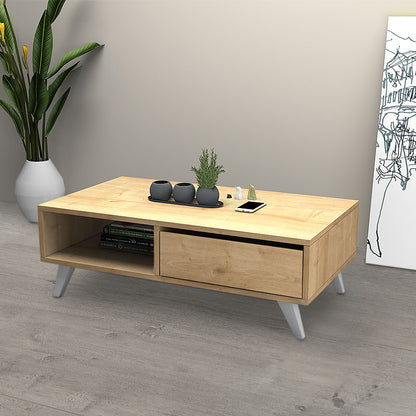 Τραπεζάκι Σαλονιού Aster από Μελαμίνη Χρώμα Sonoma 120x56x40