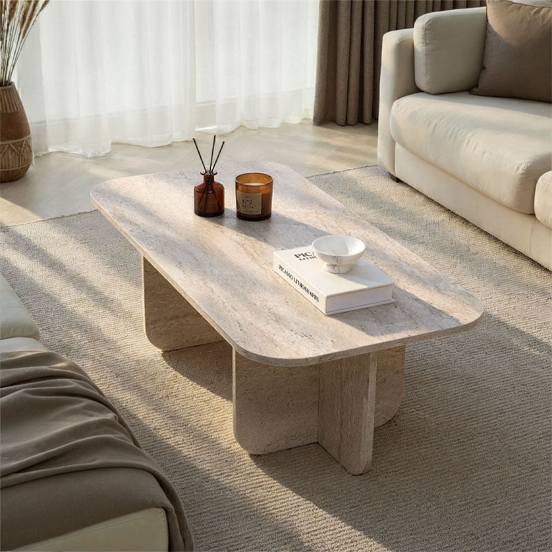 Τραπεζάκι Σαλονιού Becaj Χρώμα Travertine 120x60x41,4
