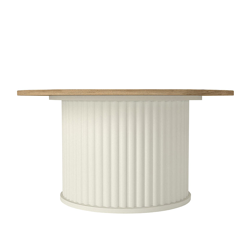 Τραπεζάκι Σαλονιού Bohema Χρώμα Ivory - Sepet Oak Ø85x43,2