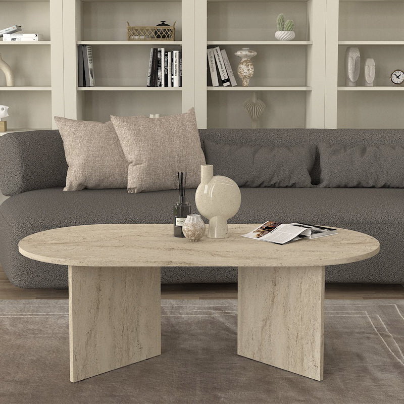 Τραπεζάκι Σαλονιού Cortado Χρώμα Travertine 120x60x39,6