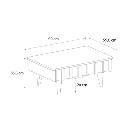 Τραπεζάκι Σαλονιού Gemma Χρώμα Sepet Oak 90x59,6x36,8