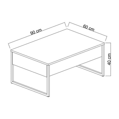 Τραπεζάκι Σαλονιού Luxe Χρώμα Καρυδί - Χρυσό 90x60x40