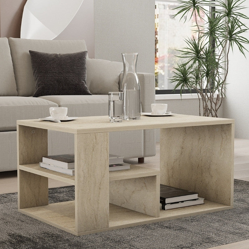 Τραπεζάκι Σαλονιού Rodom Χρώμα Travertine 80x50x40