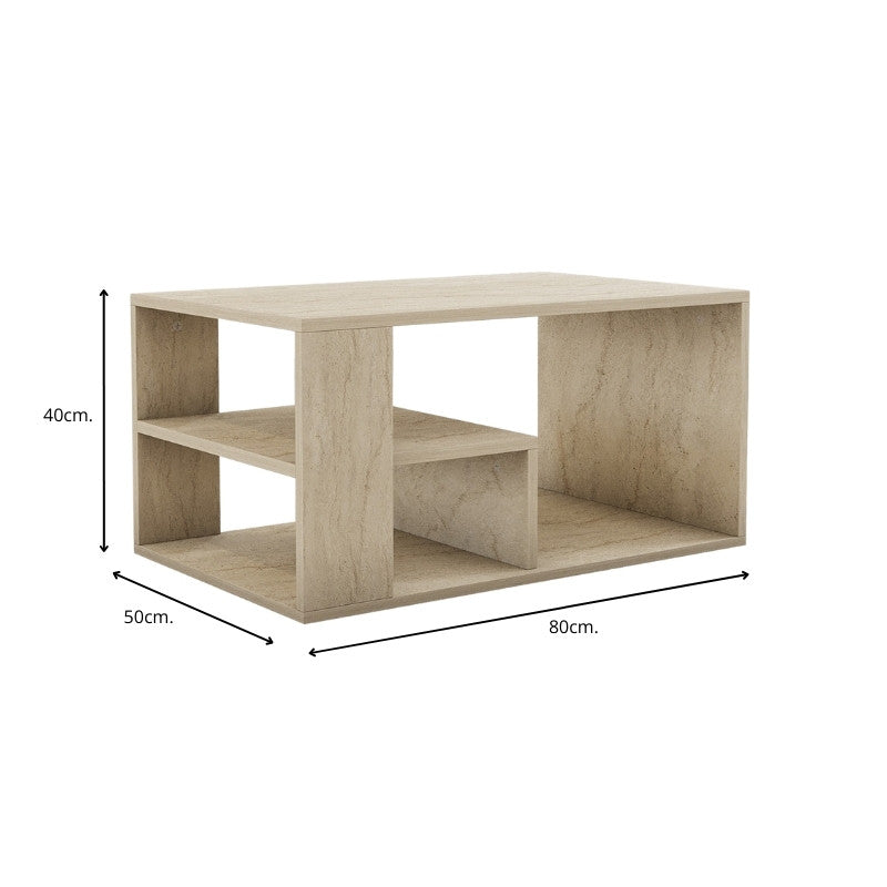 Τραπεζάκι Σαλονιού Rodom Χρώμα Travertine 80x50x40