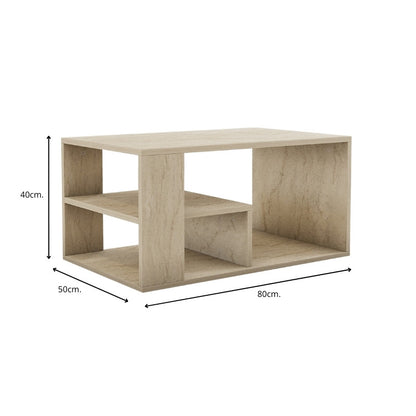 Τραπεζάκι Σαλονιού Rodom Χρώμα Travertine 80x50x40