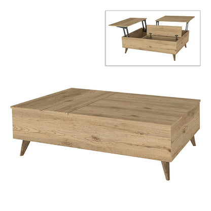 Τραπεζάκι Σαλονιού Roy με Σερβιτόρο Χρώμα Sepet Oak 121x69x40