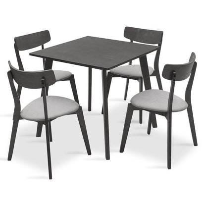 Τραπεζαρία Benson - Toto Σετ 5 Τμχ Rustic Grey - Ύφασμα Grey 80x80x75