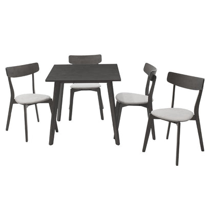 Τραπεζαρία Benson - Toto Σετ 5 Τμχ Rustic Grey - Ύφασμα Grey 80x80x75