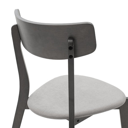 Τραπεζαρία Benson - Toto Σετ 5 Τμχ Rustic Grey - Ύφασμα Grey 80x80x75