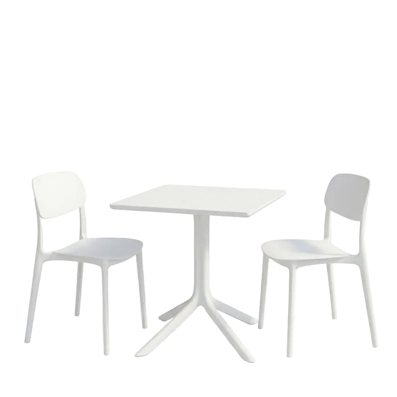 Τραπεζαρία Groovy-Berdian Σετ 3 Τεμ Λευκό PP 60x60x76