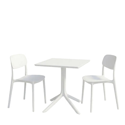 Τραπεζαρία Groovy-Berdian Σετ 3 Τεμ Λευκό PP 60x60x76