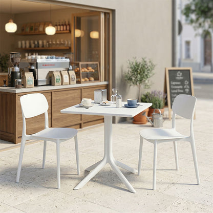Τραπεζαρία Groovy-Berdian Σετ 3 Τεμ Λευκό PP 60x60x76
