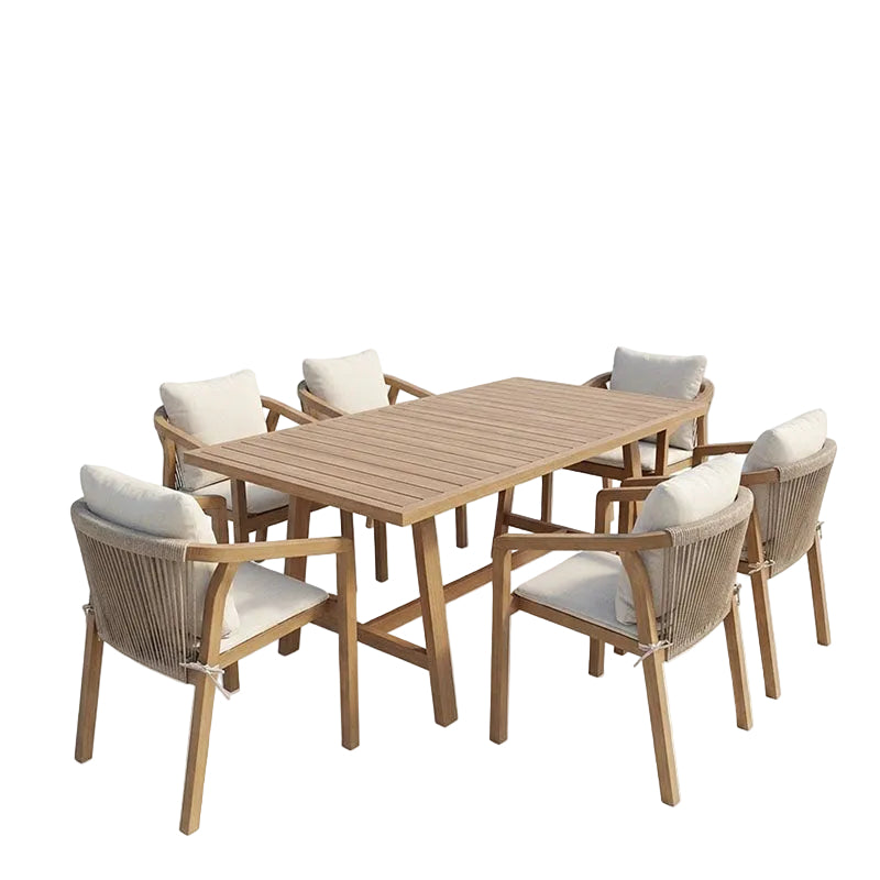 Τραπεζαρία Malibu Σετ 7 Τεμ Μασίφ Ξύλο Ακακίας 160x90x75