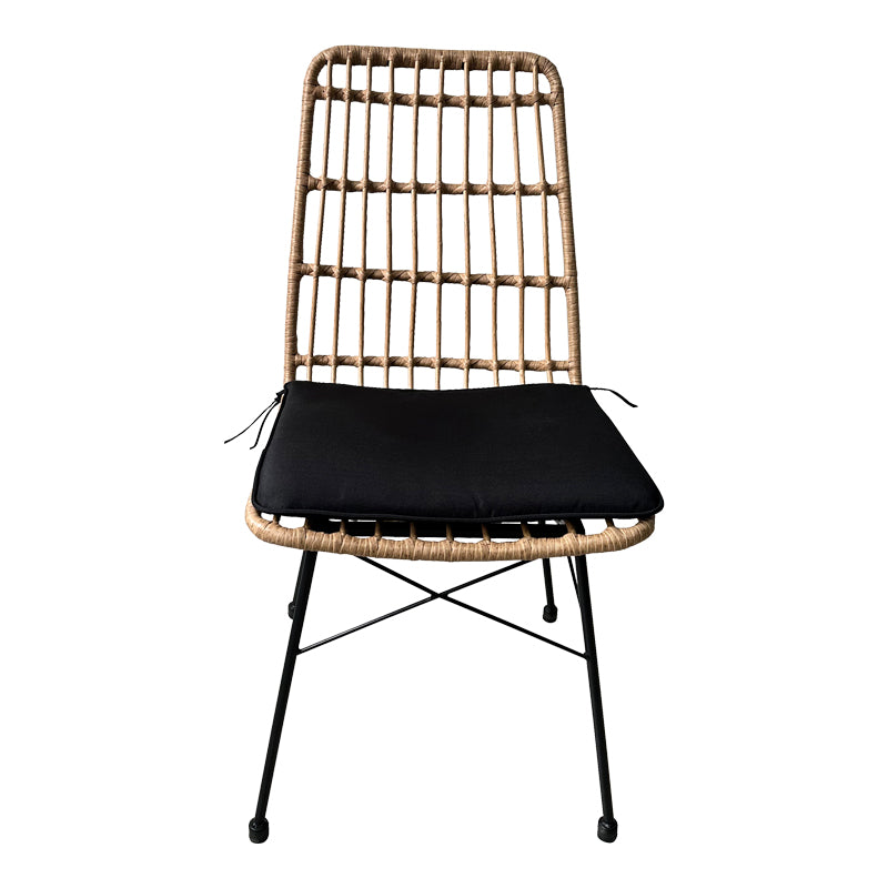 Τραπεζαρία Naoki U Σετ 5 Τεμ Rattan PE σε Φυσική Απόχρωση και Μαύρο Μέταλλο 160x90x78