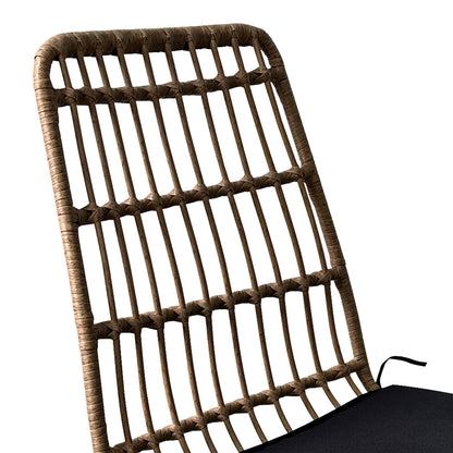 Τραπεζαρία Naoki U Σετ 5 Τεμ Rattan PE σε Φυσική Απόχρωση και Μαύρο Μέταλλο 160x90x78