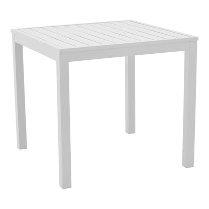 Τραπεζαρία Savor-Kliton Σετ 5 Τεμ Λευκό Αλουμίνιο και Rattan σε Φυσικό Χρώμα 80x80x74