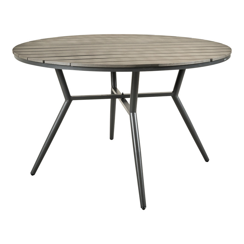 Τραπέζι Appa Αλουμίνιο και Plywood σε Ανθρακί Απόχρωση Φ120x74