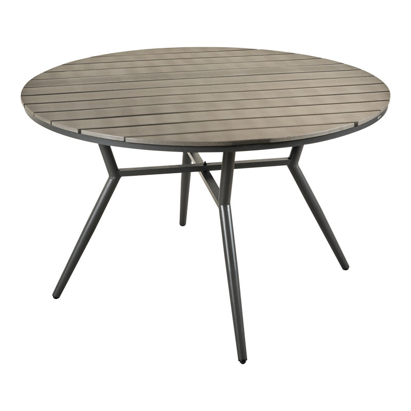 Τραπέζι Appa Αλουμίνιο και Plywood σε Ανθρακί Απόχρωση Φ120x74