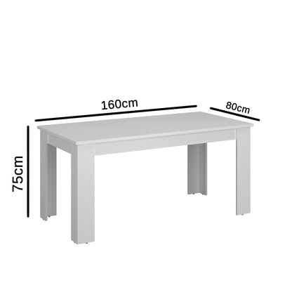 Τραπέζι Ayson Βελανιδιά με Σκούρα Νερά 160x80x75.1