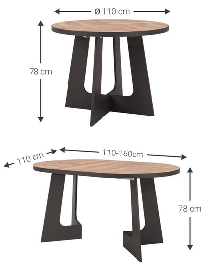 Τραπέζι Bega Επεκτεινόμενο Λευκό 110x110x78