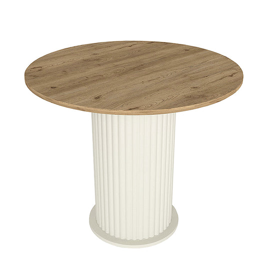 Τραπέζι Bohema Χρώμα Ivory - Sepet Oak Ø90x77,7