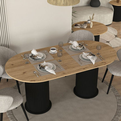 Τραπέζι Bohema Χρώμα Μαύρο - Sepet Oak 180x90x77,7