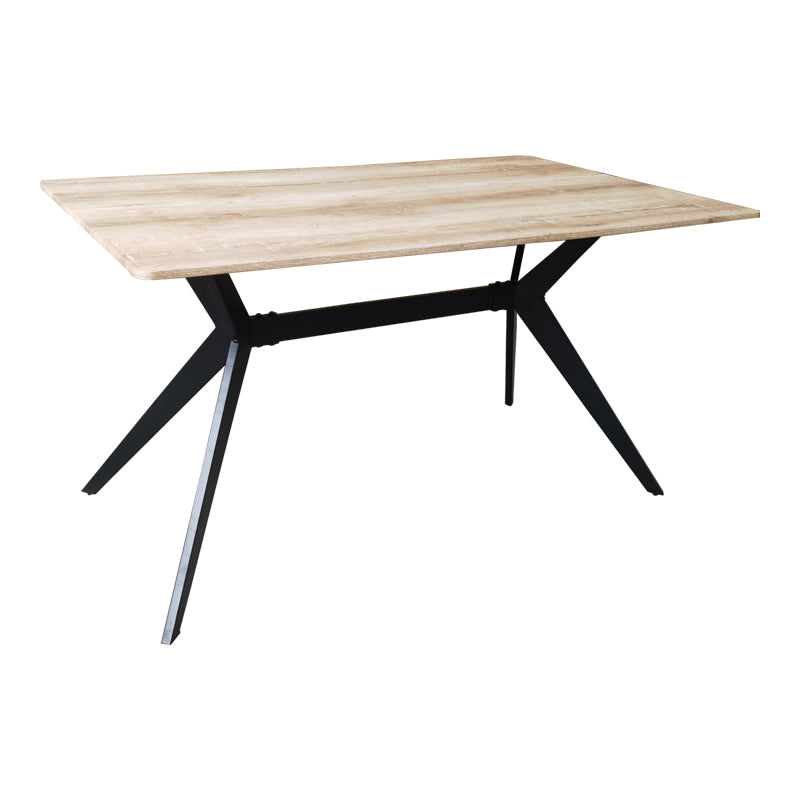 Τραπέζι Ezali Sonoma MDF με Μαύρα Μεταλλικά Πόδια 140x80x75