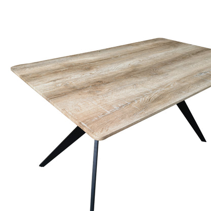 Τραπέζι Ezali Sonoma MDF με Μαύρα Μεταλλικά Πόδια 140x80x75