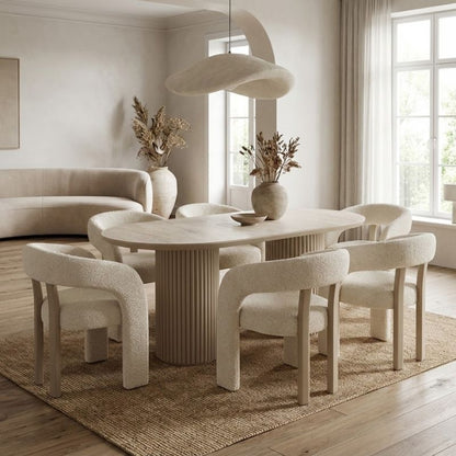 Τραπέζι Hazar MDF Χρώμα Travertine - Sandstone 180x90x77