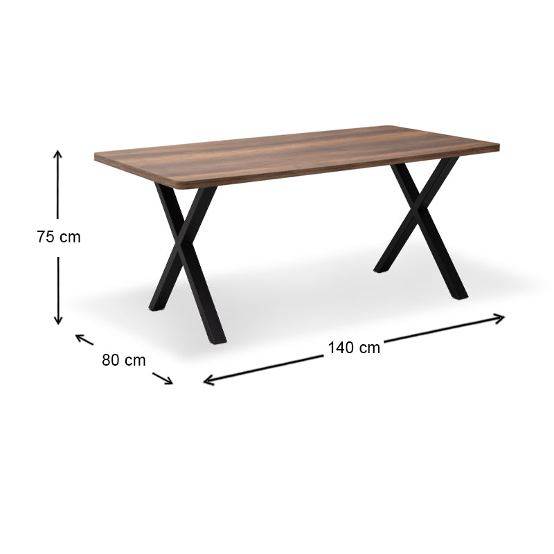 Τραπέζι Jeremy MDF - Μεταλλικό Χρώμα Καρυδί 140x80x75