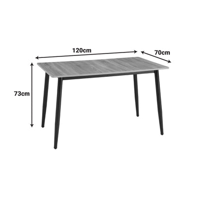 Τραπέζι Loza Sonoma MDF με Μαύρο Μεταλλικό Πόδι 120x70x73