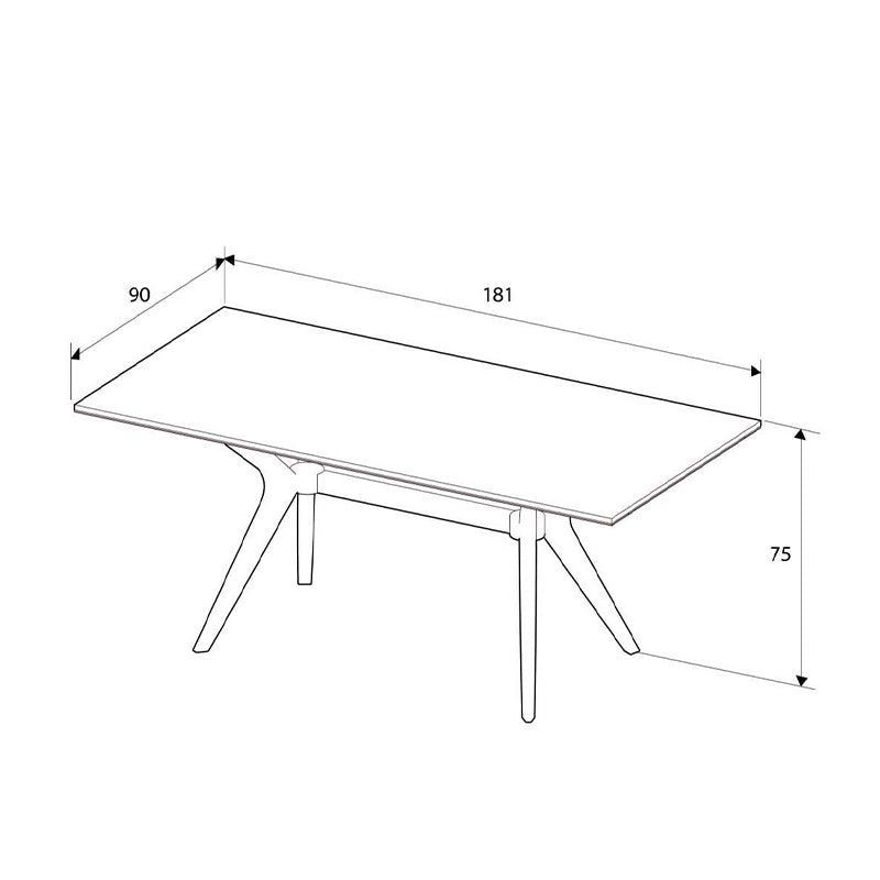 Τραπέζι Luna Χρώμα Florida Oak 181x90x75