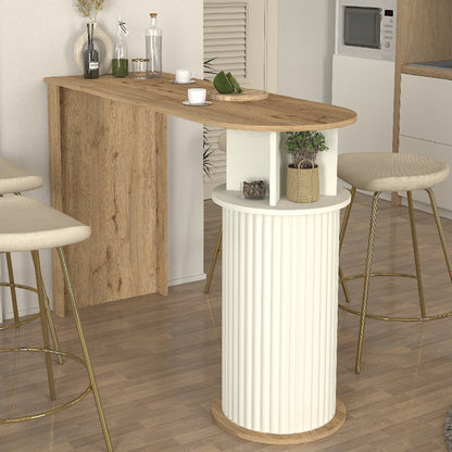 Τραπέζι Μπαρ Bohema Χρώμα Sepet Oak - Ivory 150x51,6x101,8