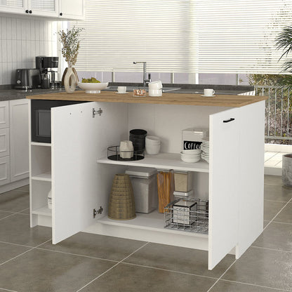 Τραπέζι - Πάγκος Κουζίνας Peres Χρώμα Λευκό - Sepet Oak 150x70x91,8