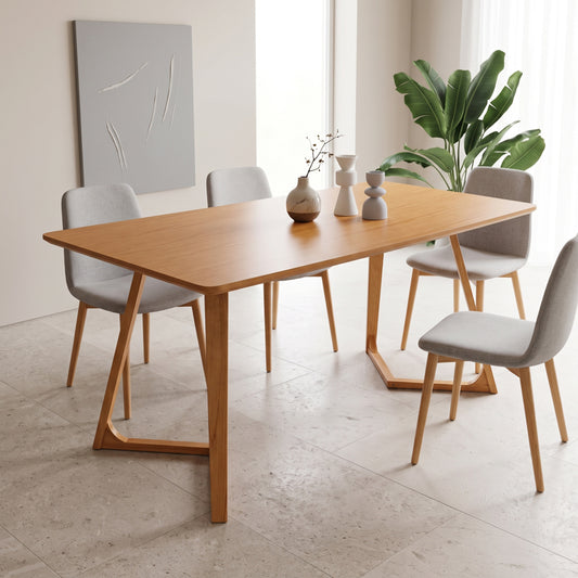 Τραπέζι Pendra MDF Επιφάνεια με Πόδι Ξύλο Μασίφ σε Sonoma Απόχρωση 150x80x75