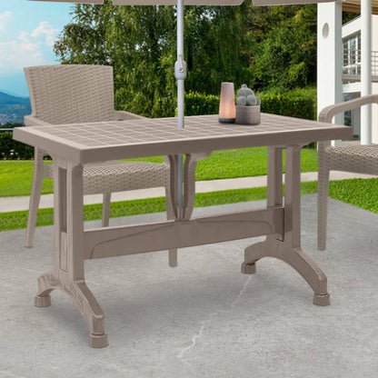 Τραπέζι Πολυπροπυλενίου Callan Χρώμα Cappuccino 140x80x73