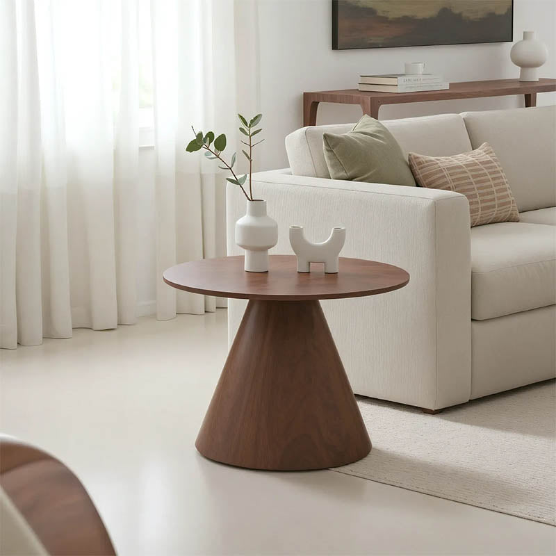 Τραπέζι Σαλονιού Donda MDF σε Καρυδί Απόχρωση Φ60x40